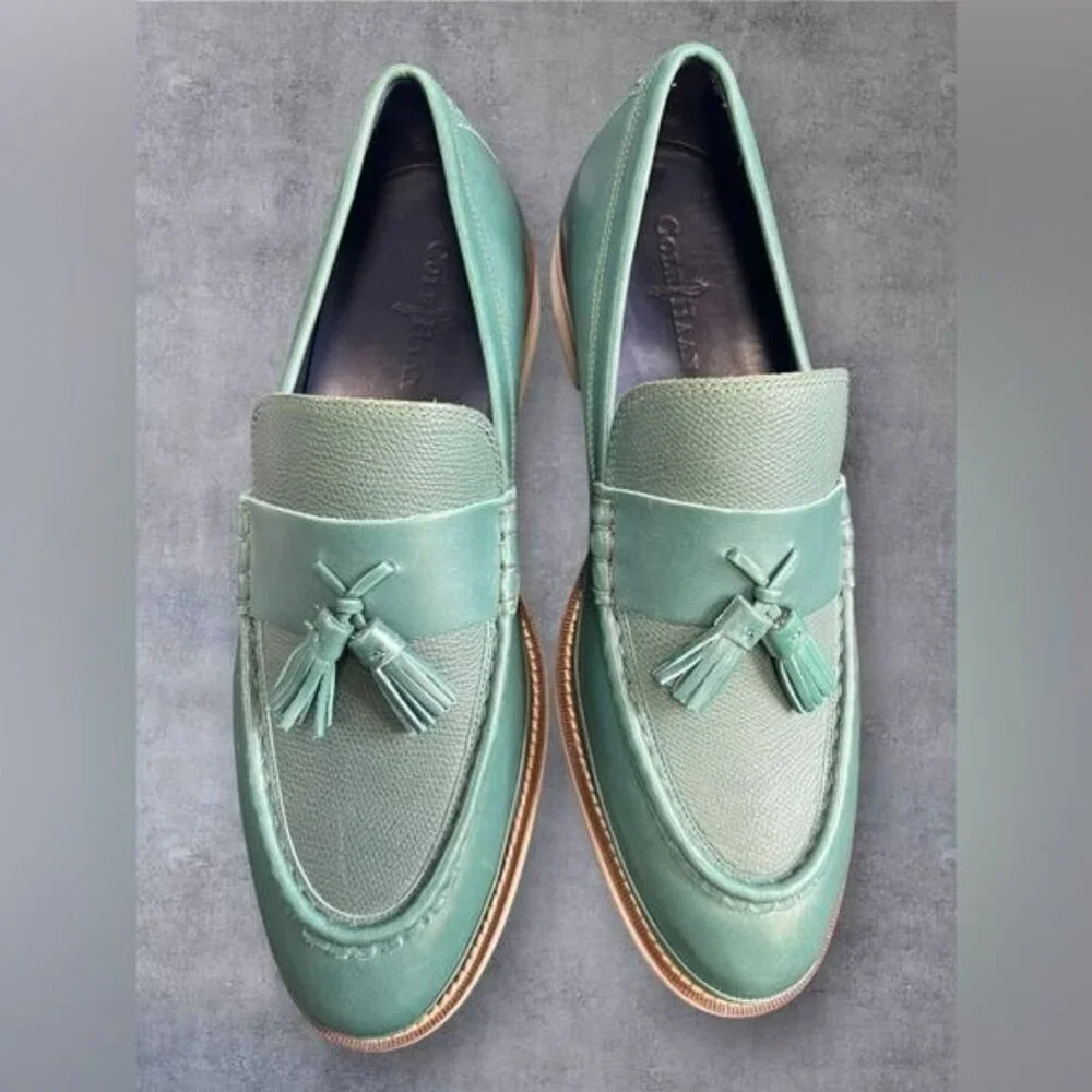 Cole Haan Men's South St Tassel Loafers – Botanical Green - Picture 2 of 7
